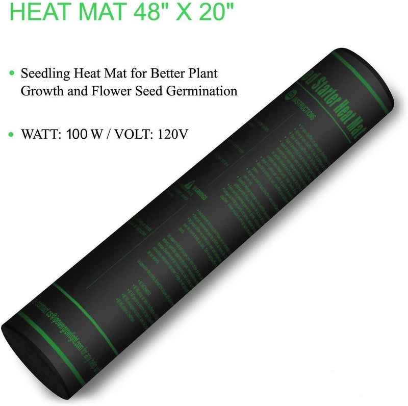 iPower GLHTMTL-A 48" x 20" Waterproof Durable Seedling Heat Mat Warm Hydroponic Plant for Indoor Gardening Germination Starting, Black - Image 3
